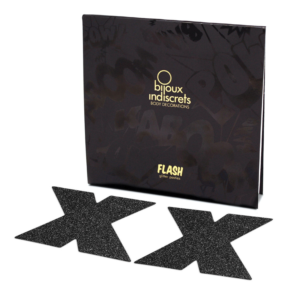 Bijoux Indiscrets Flash Pastie - Cross Black [57595]